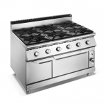 900 Series Gas Chinese Style 6-Burner Gas Range With Oven