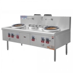 Wok Stove With 2-Burner And 2-Warmer