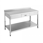 Work Bench With Drawer, Splashback & Under Shelf (Square Leg)