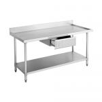 Work Bench With Drawer, Splash Back & Under Shelf (Round Leg)